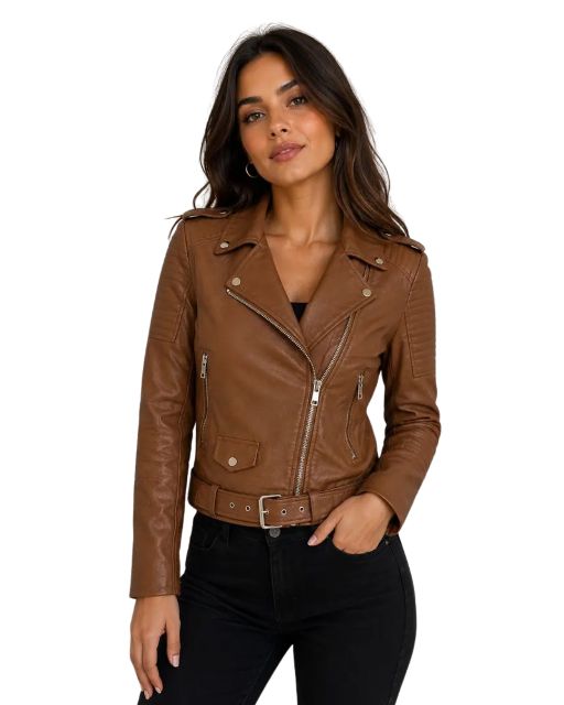 Jaqueta de Couro Royale Estilo Biker